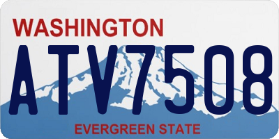 WA license plate ATV7508