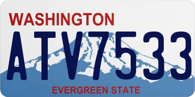 WA license plate ATV7533