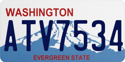 WA license plate ATV7534