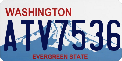 WA license plate ATV7536