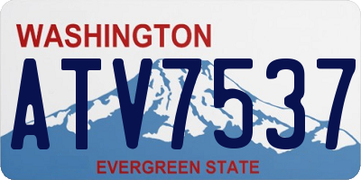 WA license plate ATV7537