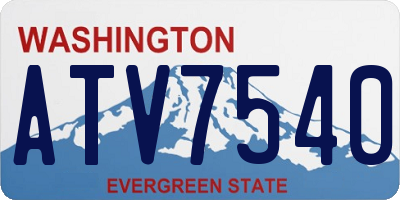 WA license plate ATV7540