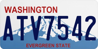 WA license plate ATV7542