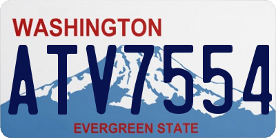 WA license plate ATV7554