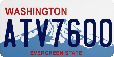 WA license plate ATV7600