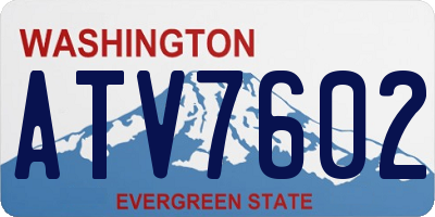 WA license plate ATV7602