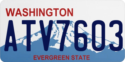 WA license plate ATV7603