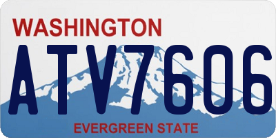 WA license plate ATV7606