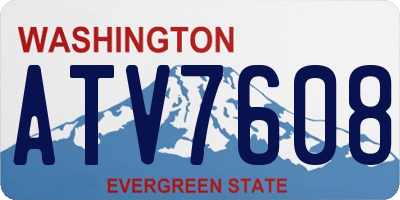 WA license plate ATV7608