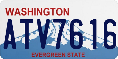 WA license plate ATV7616