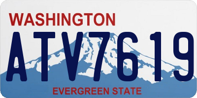 WA license plate ATV7619