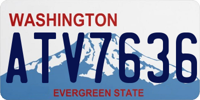 WA license plate ATV7636
