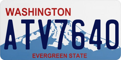 WA license plate ATV7640