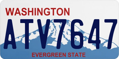WA license plate ATV7647