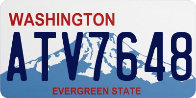 WA license plate ATV7648