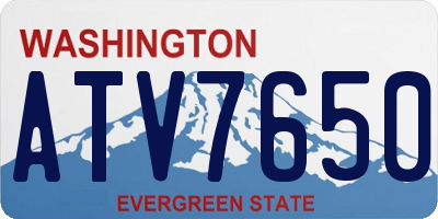 WA license plate ATV7650