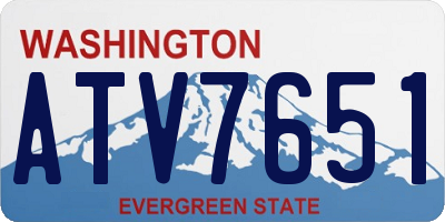 WA license plate ATV7651