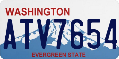 WA license plate ATV7654