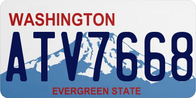 WA license plate ATV7668