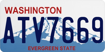 WA license plate ATV7669