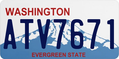 WA license plate ATV7671
