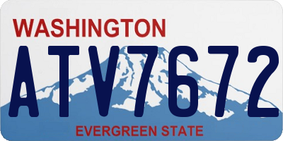 WA license plate ATV7672