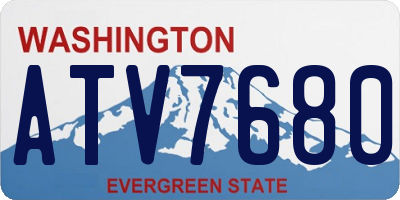 WA license plate ATV7680
