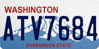 WA license plate ATV7684