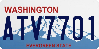 WA license plate ATV7701