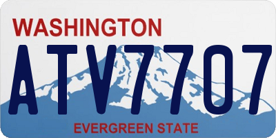 WA license plate ATV7707