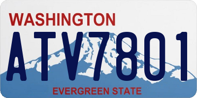WA license plate ATV7801