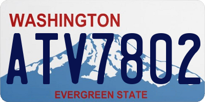 WA license plate ATV7802