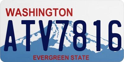 WA license plate ATV7816