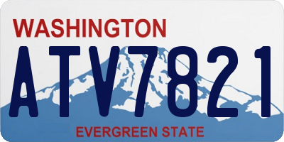 WA license plate ATV7821