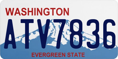 WA license plate ATV7836