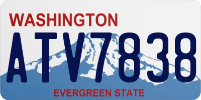 WA license plate ATV7838