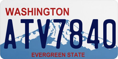 WA license plate ATV7840