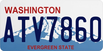 WA license plate ATV7860