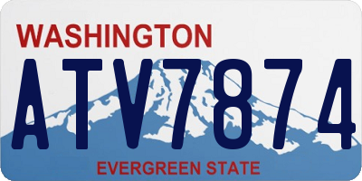 WA license plate ATV7874