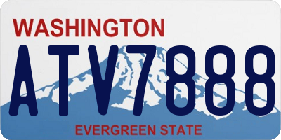 WA license plate ATV7888