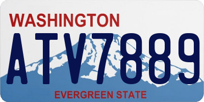 WA license plate ATV7889