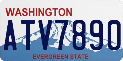WA license plate ATV7890
