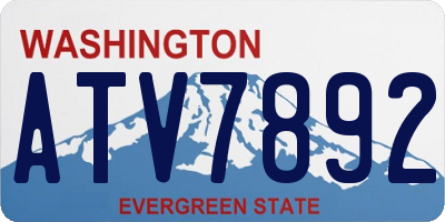 WA license plate ATV7892
