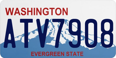 WA license plate ATV7908