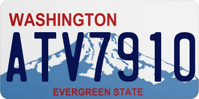 WA license plate ATV7910