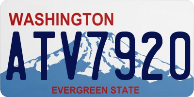 WA license plate ATV7920