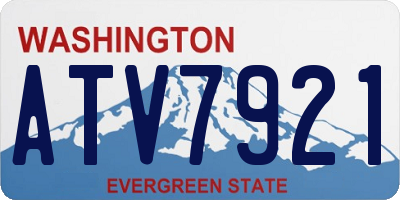 WA license plate ATV7921