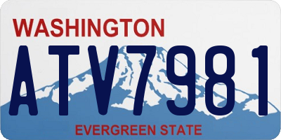 WA license plate ATV7981