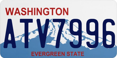 WA license plate ATV7996