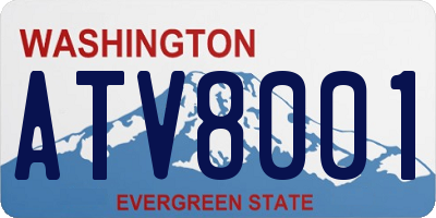 WA license plate ATV8001